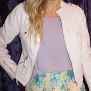 Pale Pink Bebe Faux Leather Jacket